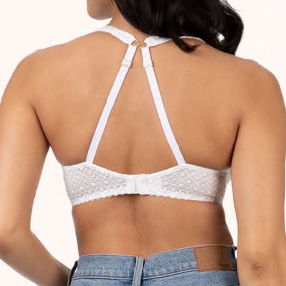 Lively The Crochet Lace‎ Unlined Plunge Bra 36DD Fresh White NWT IN PACKAGING - Picture 2 of 7